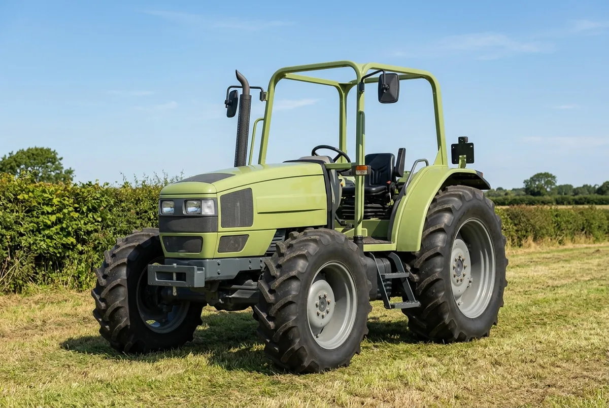 Illustration of the 1999–2003 Hürlimann XN-709, a 87 hp farm tractor, a drawing generated from its specification record