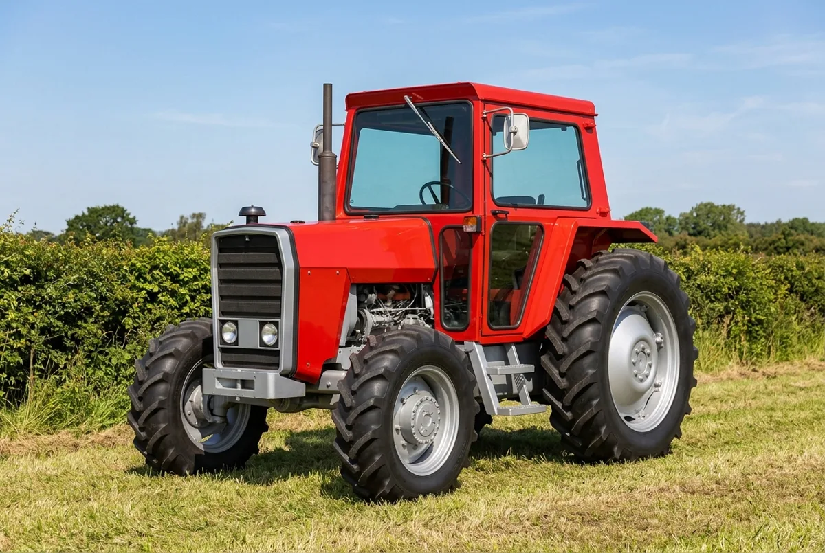 Illustration of the 1976–1982 Massey Ferguson MF 565, a 59 hp farm tractor, a drawing generated from its specification record