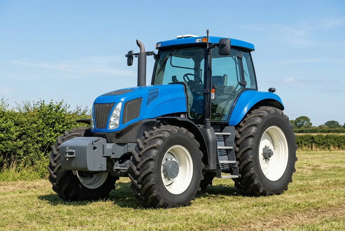 Illustration of the 2002–2005 New Holland TG 210, a 207 hp farm tractor, a drawing generated from its specification record